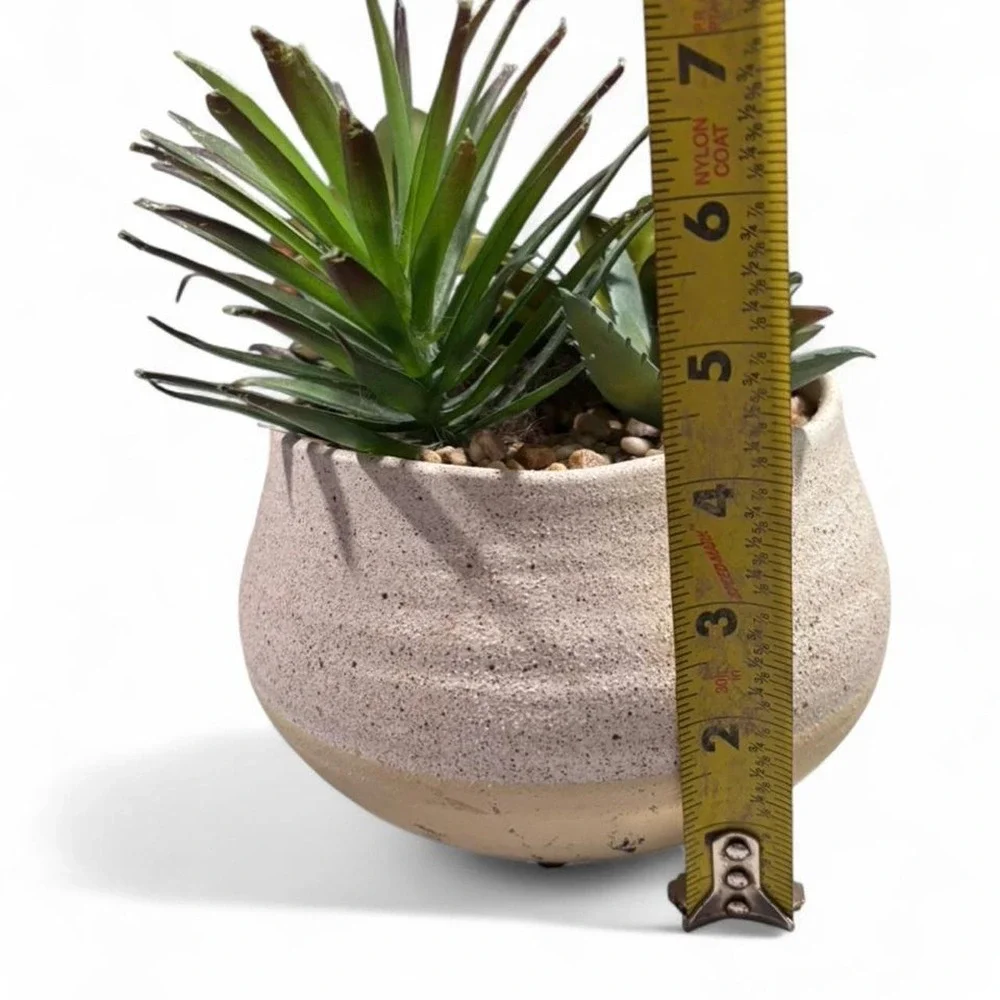 Faux Succulent Arrangement Ceramic Bowl Planter